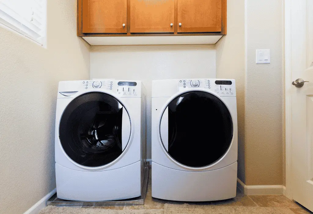 Washer and dryer in a residential laundry room