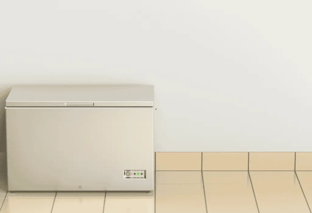 Chest freezer in a service area